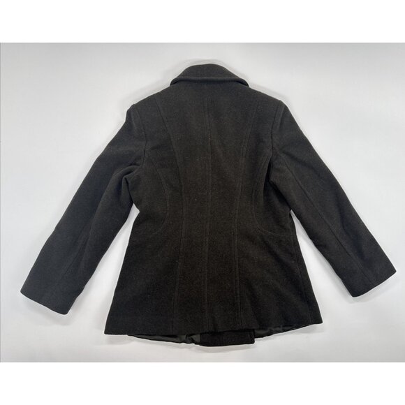 Croft Barrow Wool Peacoat Jacket Womens Medium Army Green Lined Winter Military - Picture 2 of 12